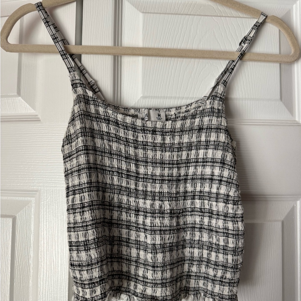 Hollister Black and White Plaid Camisole